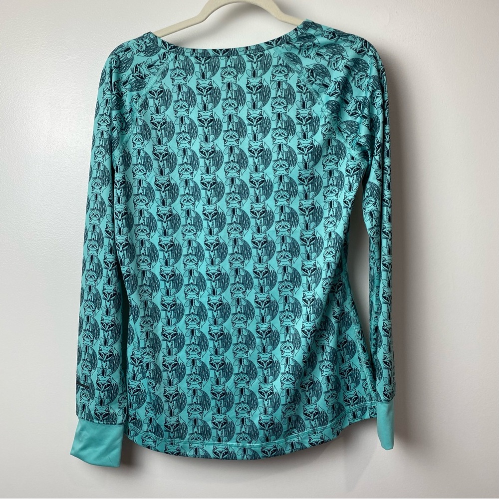 Patterned Teal Long Sleeve Top - Picture 2 of 12